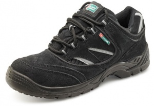 Safety Trainer Shoe - Black With Steel Toe Cap And Midsole